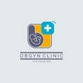 OBGYN obstetrics and gynecology clinic logo template design for brand or company and other Royalty Free Stock Photo