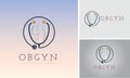 OBGYN obstetrics and gynecology clinic mom and baby pregnancy stethoscope logo template design for brand or company and other