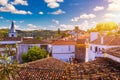 Obidos, Portugal stonewalled city with medieval fortress, historic walled town of Obidos, near Lisbon, Portugal. Beautiful view of Royalty Free Stock Photo