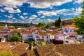 Obidos, Portugal stonewalled city with medieval fortress, historic walled town of Obidos, near Lisbon, Portugal. Beautiful view of Royalty Free Stock Photo