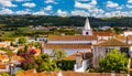 Obidos, Portugal stonewalled city with medieval fortress, historic walled town of Obidos, near Lisbon, Portugal. Beautiful view of Royalty Free Stock Photo