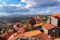 Obidos, Portugal stonewalled city view from above, historic walled medieval town of Obidos, Portugal