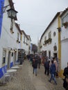 01 12 2015 Obidos Portugal .Walled Medieval City Portuguese Landmark Royalty Free Stock Photo