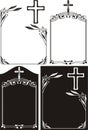 Obituaet - art deco frames with cross Royalty Free Stock Photo