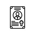 Black line icon for Obituaries, eulogy and mourning Royalty Free Stock Photo