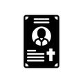 Black solid icon for Obituaries, eulogy and mourning Royalty Free Stock Photo