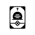 Black solid icon for Obituaries, mourning and card