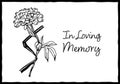Obituary postcard with the text In Loving Memory. Royalty Free Stock Photo