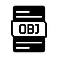 Obj format file type icons. document extension symbol icon. with a black fill outline design Royalty Free Stock Photo