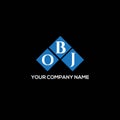 OBJ letter logo design on BLACK background. OBJ creative initials letter logo concept. OBJ letter design Royalty Free Stock Photo