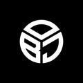 OBJ letter logo design on black background. OBJ creative initials letter logo concept. OBJ letter design Royalty Free Stock Photo