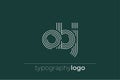 OBJ modern geometric typography logo Royalty Free Stock Photo
