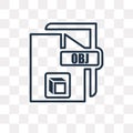 Obj vector icon isolated on transparent background, linear Obj t