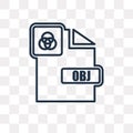 Obj vector icon isolated on transparent background, linear Obj t