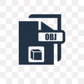 Obj vector icon isolated on transparent background, Obj transpa