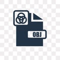 Obj vector icon isolated on transparent background, Obj transpa