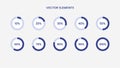 Circle percentage diagrams infographic collection set vector template design background