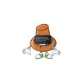 Object brown pilgrim hat with character virtual reality