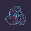 Object consisting of points. 3d futuristic technology style.