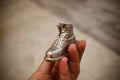 Object in the form of a boot printed on a 3d printer and covered with enamel Royalty Free Stock Photo