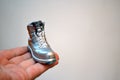 Object in the form of a boot printed on a 3d printer and covered with enamel Royalty Free Stock Photo