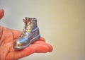 Object in the form of a boot printed on a 3d printer and covered with enamel Royalty Free Stock Photo
