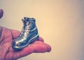 Object in the form of a boot printed on a 3d printer and covered with enamel Royalty Free Stock Photo