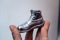 Object in the form of a boot printed on a 3d printer and covered with enamel Royalty Free Stock Photo