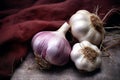 Fresh fruit healthy vegetable ingredient spice background garlic bulb organic food Royalty Free Stock Photo