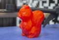 Object model printed on a 3D printer from molten plastic. 3D printer printed