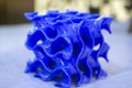 Object model printed on a 3D printer from molten plastic. 3D printer printed