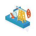 Object of oil industry, drilling rig. Oil crane for production.