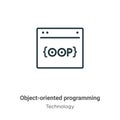 Object-oriented programming outline vector icon. Thin line black object-oriented programming icon, flat vector simple element