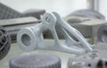 Object printed on 3D printer from polyamide powder or thermoplastic Royalty Free Stock Photo