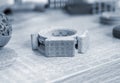 Object printed on 3D printer from polyamide powder or thermoplastic Royalty Free Stock Photo