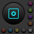 Object settings dark push buttons with color icons