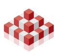 Object in shape of pyramid. Abstract cube vector shape Royalty Free Stock Photo
