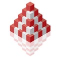 Object in shape of pyramid. Abstract cube vector shape Royalty Free Stock Photo