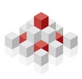 Object in shape of pyramid. Abstract cube vector shape Royalty Free Stock Photo