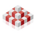 Object in shape of pyramid. Abstract cube vector shape Royalty Free Stock Photo