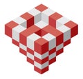 Object in shape of pyramid. Abstract cube vector shape Royalty Free Stock Photo
