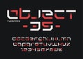 Object 35 vector futuristic industrial display typeface design,