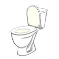 Object on white background flush toilet, WC. Color background.