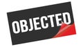 OBJECTED text on black red sticker stamp Royalty Free Stock Photo