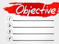 Objective blank list Royalty Free Stock Photo