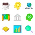 Objective icons set, cartoon style Royalty Free Stock Photo