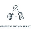 Objective And Key Result icon. Line element from digital transformation collection. Linear Objective And Key Result icon Royalty Free Stock Photo