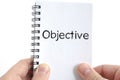 Objective text concept Royalty Free Stock Photo