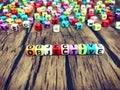 OBJECTIVE word of colourful cube alphabets. Royalty Free Stock Photo