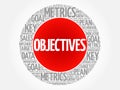 Objectives circle word cloud Royalty Free Stock Photo